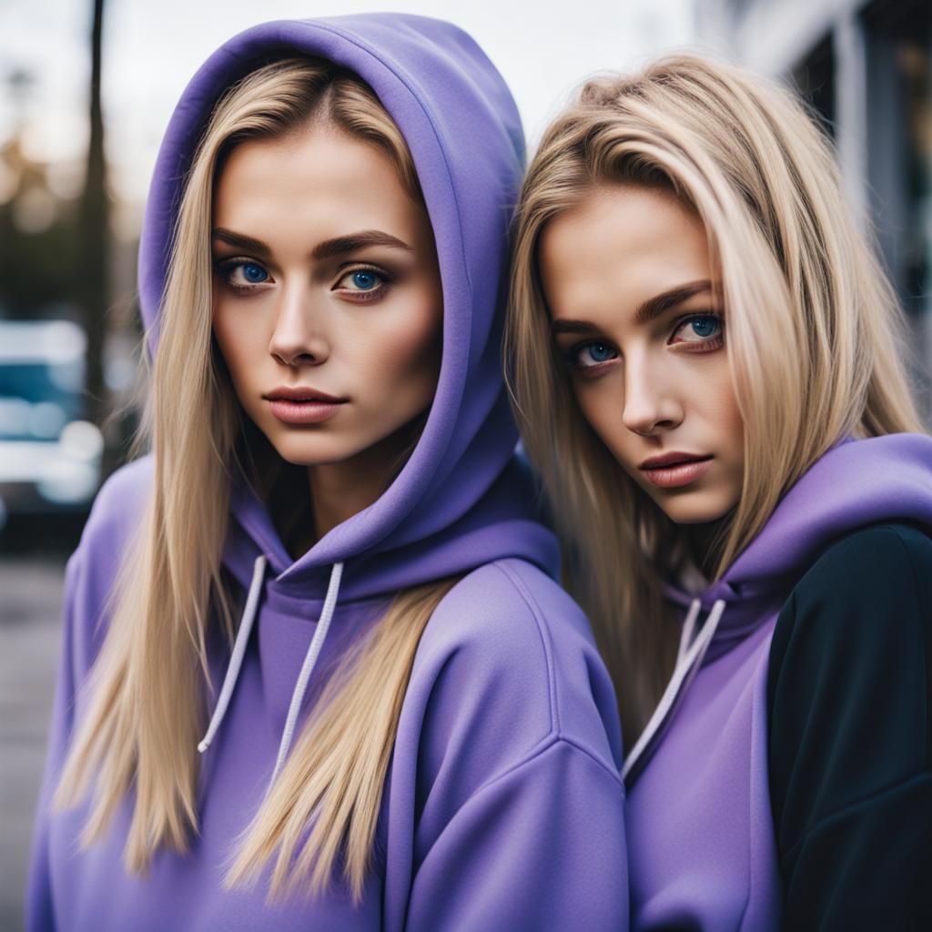 Two Girls with Hoodies: A Casual Portrait