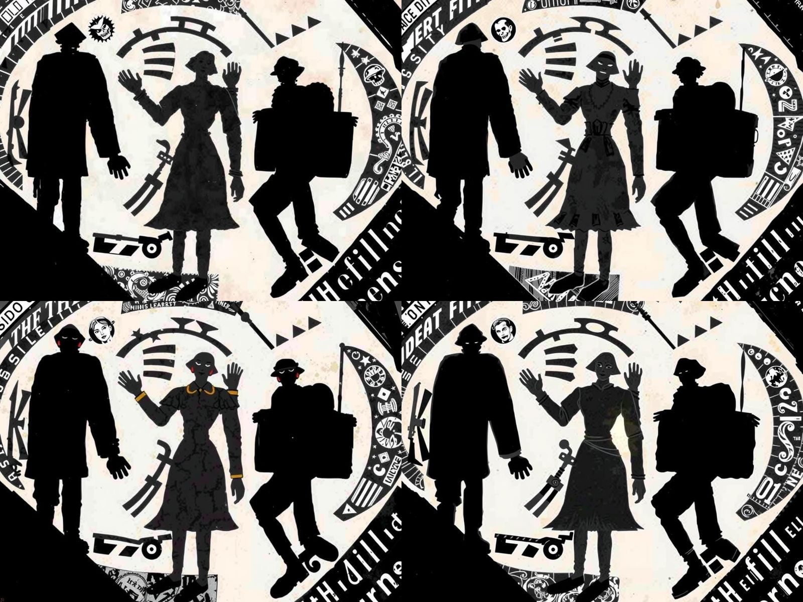 War Poster Figures in Moebius Style