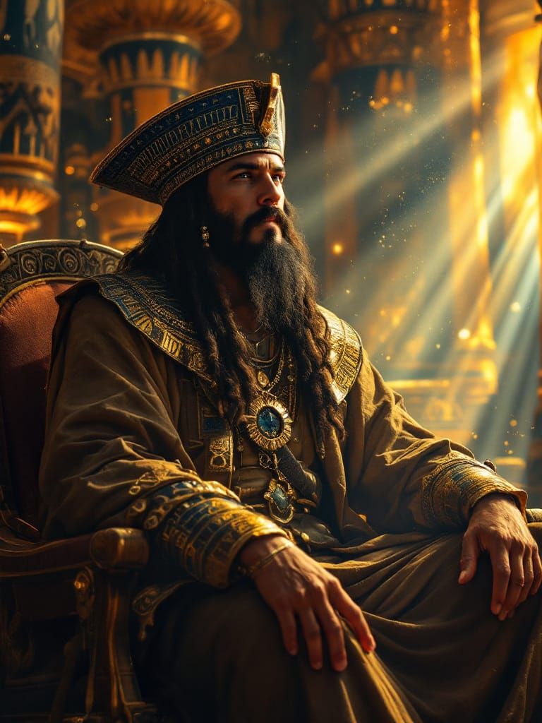 Blackbeard Portrait in Ancient Egyptian Style