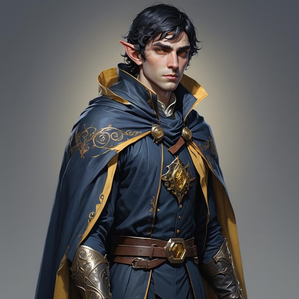 Elven Mage Portrait in Hyperdetailed Style