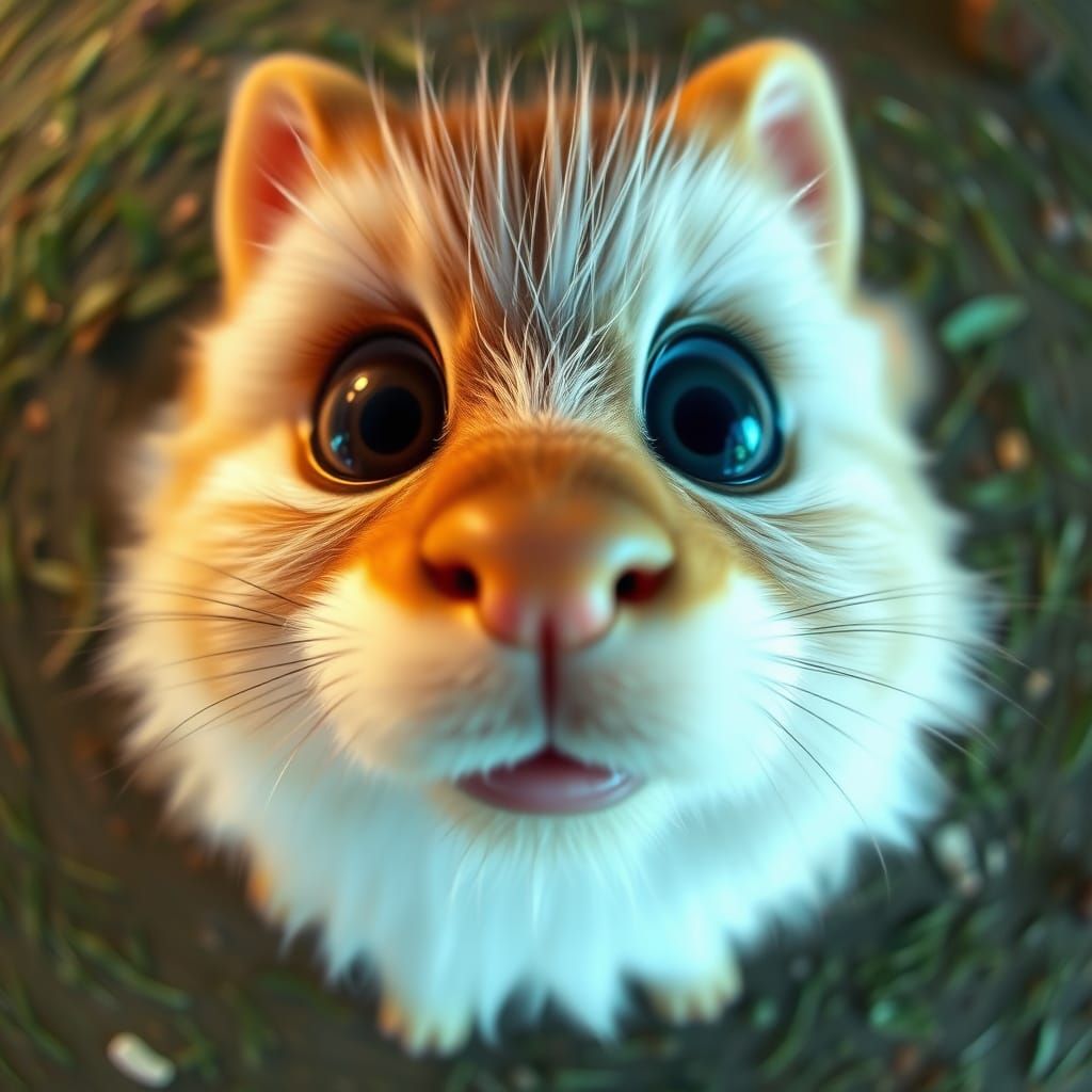 Cute Creature Close-Up with Fisheye Lens