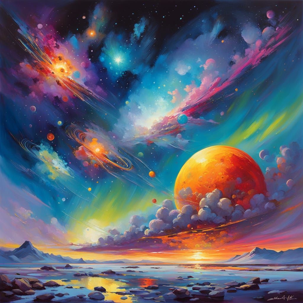 Cosmic Dreams in Vibrant Aesthetic