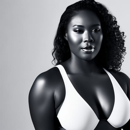 Black Woman in White Underwear