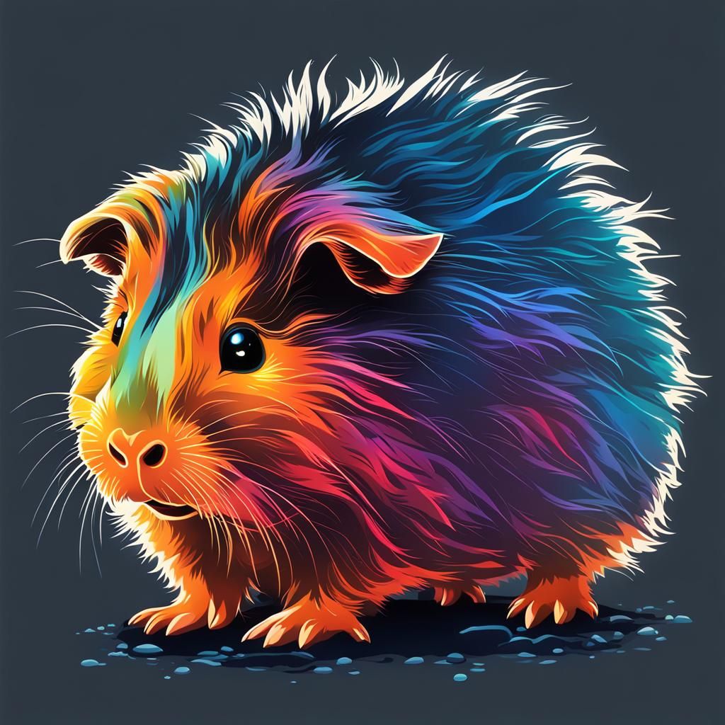 Glowing Guinea Pig Silhouette: Detailed Matte Painting