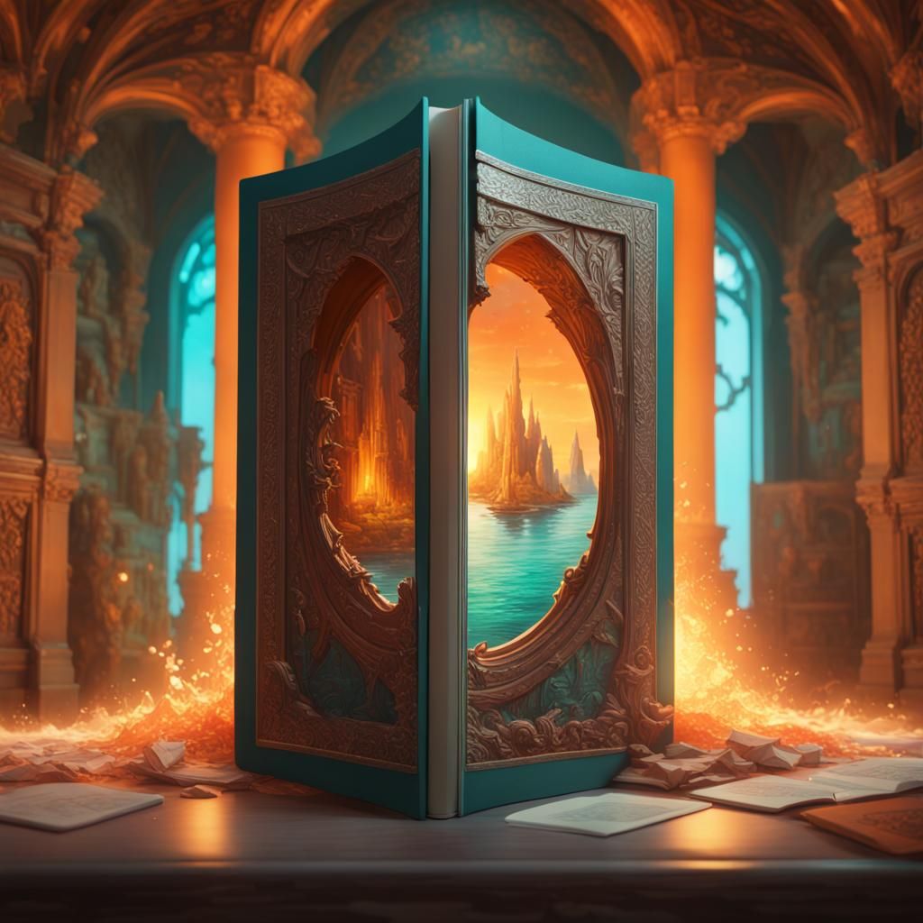 Fantasy World Book Portal Concept Art