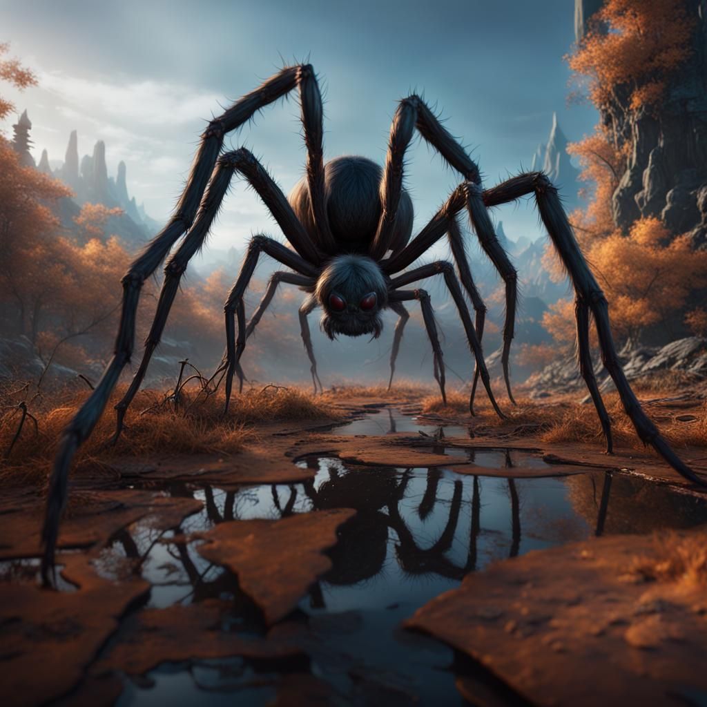 Detailed Spiders in Fantastical Concept Art