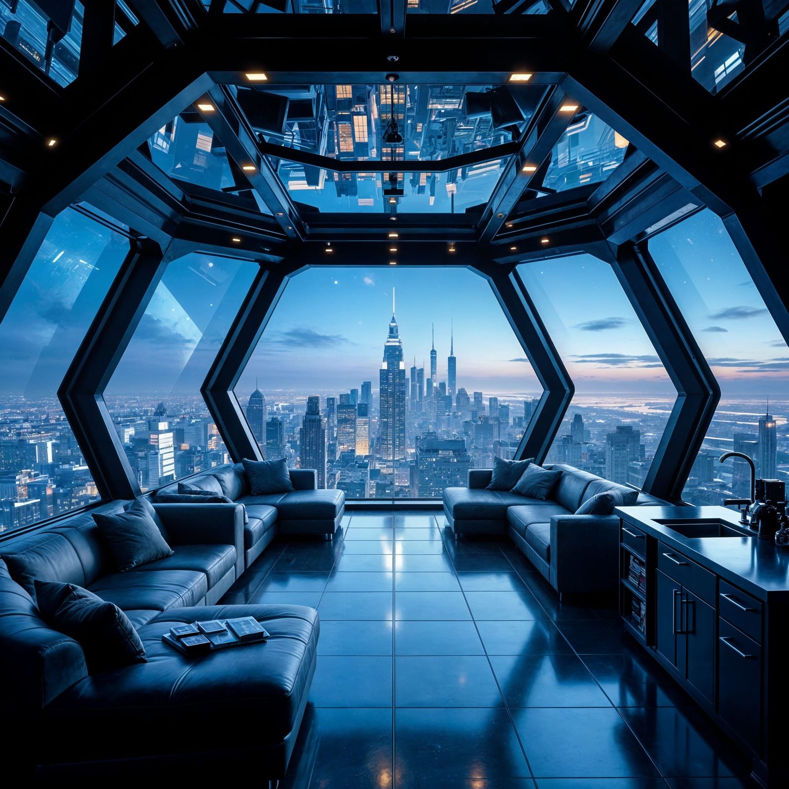 Spacious Diagonal Room With Multiple Doors