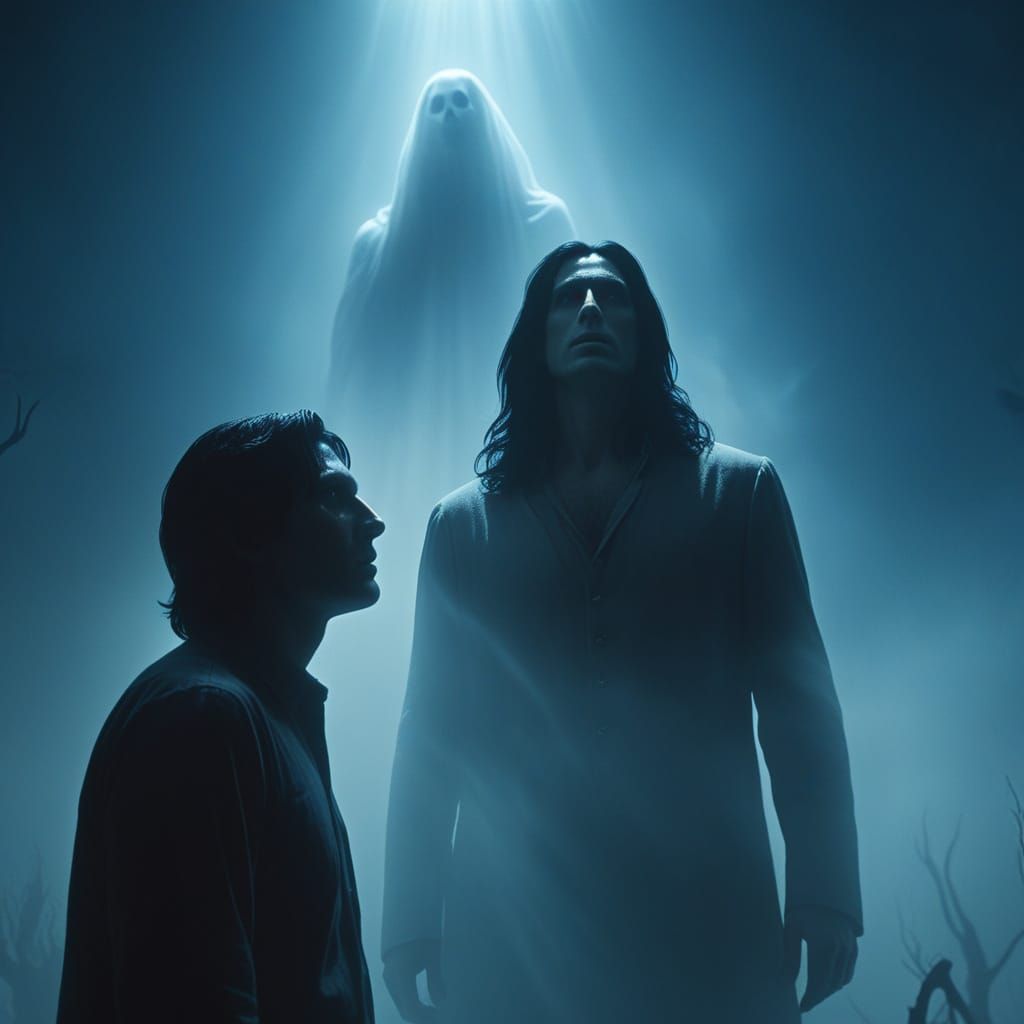 Ethereal Encounter: A Surrealist Vision in Soft Blue