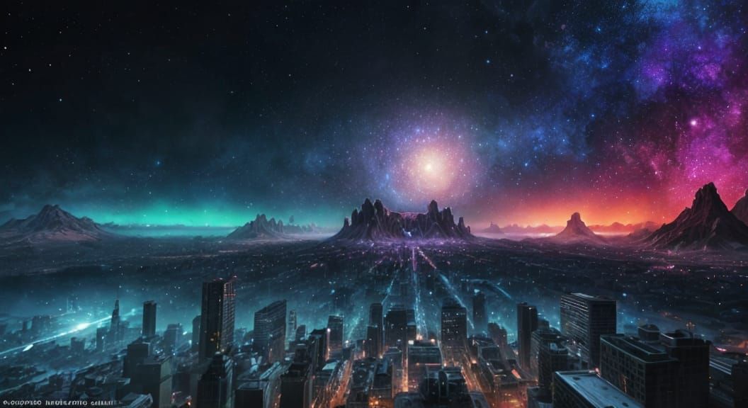 Cosmic Multiverse Astral Graffiti Art Illustration