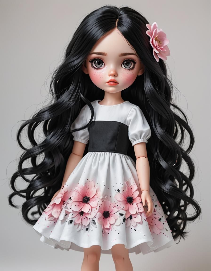 Airbrush Illustration of a Doll-like Girl