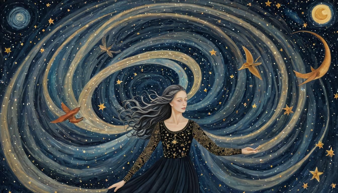 Mystical Creatures Soaring Through Galactic Creation