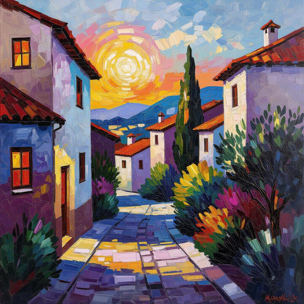 Neo-Impressionist Painting: Born in Purple