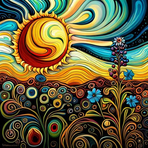 Alaska Alpine Forget-Me-Nots: Fantasy Digital Art