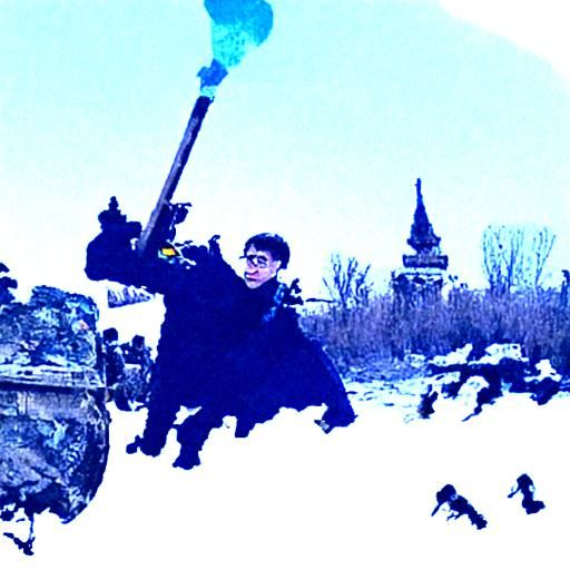 Magical Warrior in War Zone: Digital Painting