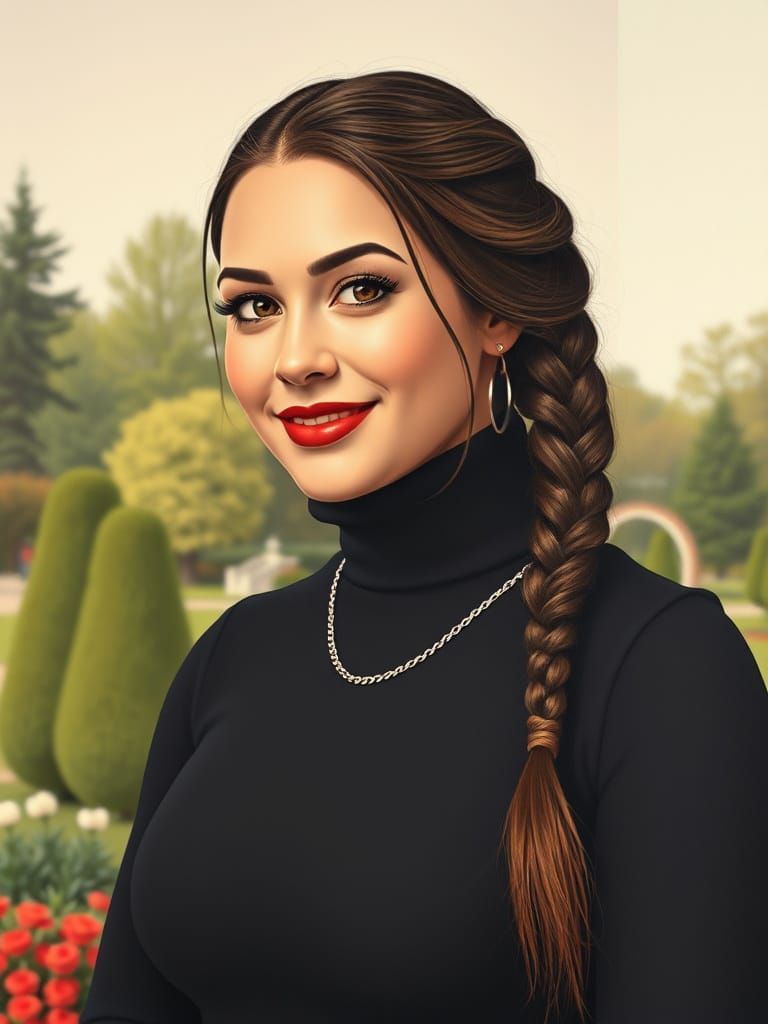 Minimalist Oil Portrait of a Swedish Woman