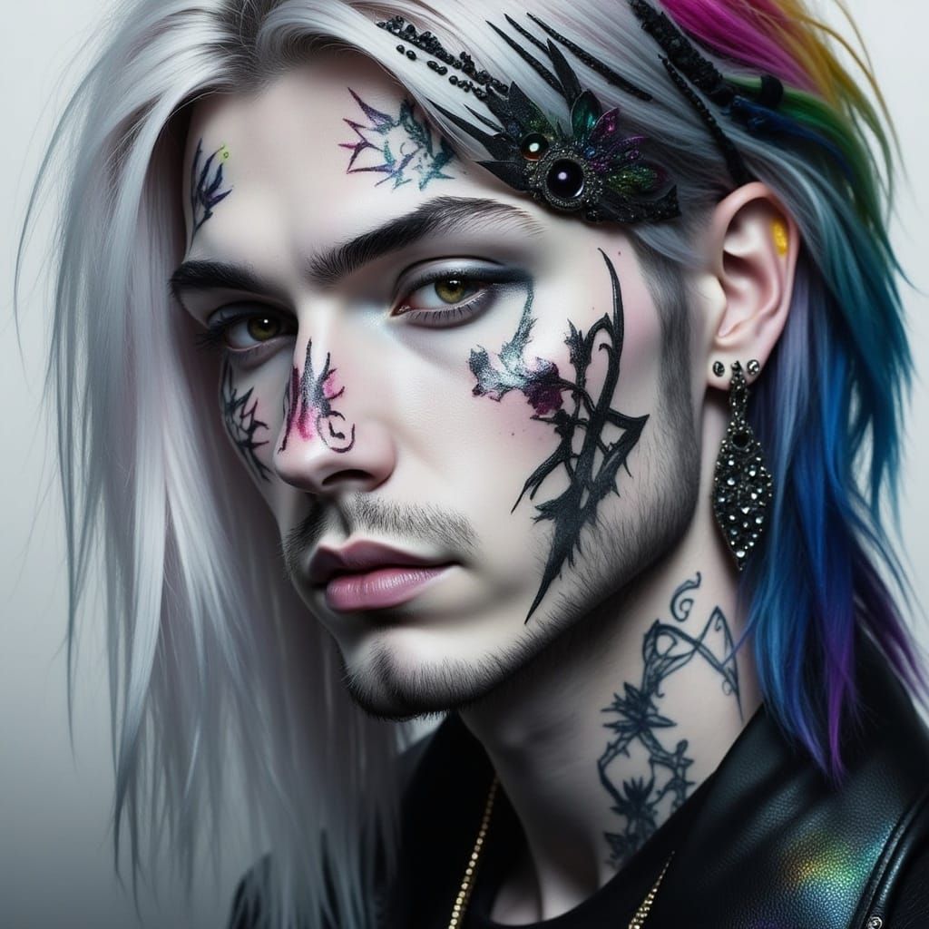 Cyberpunk Glam Rocker in Perfect Composition
