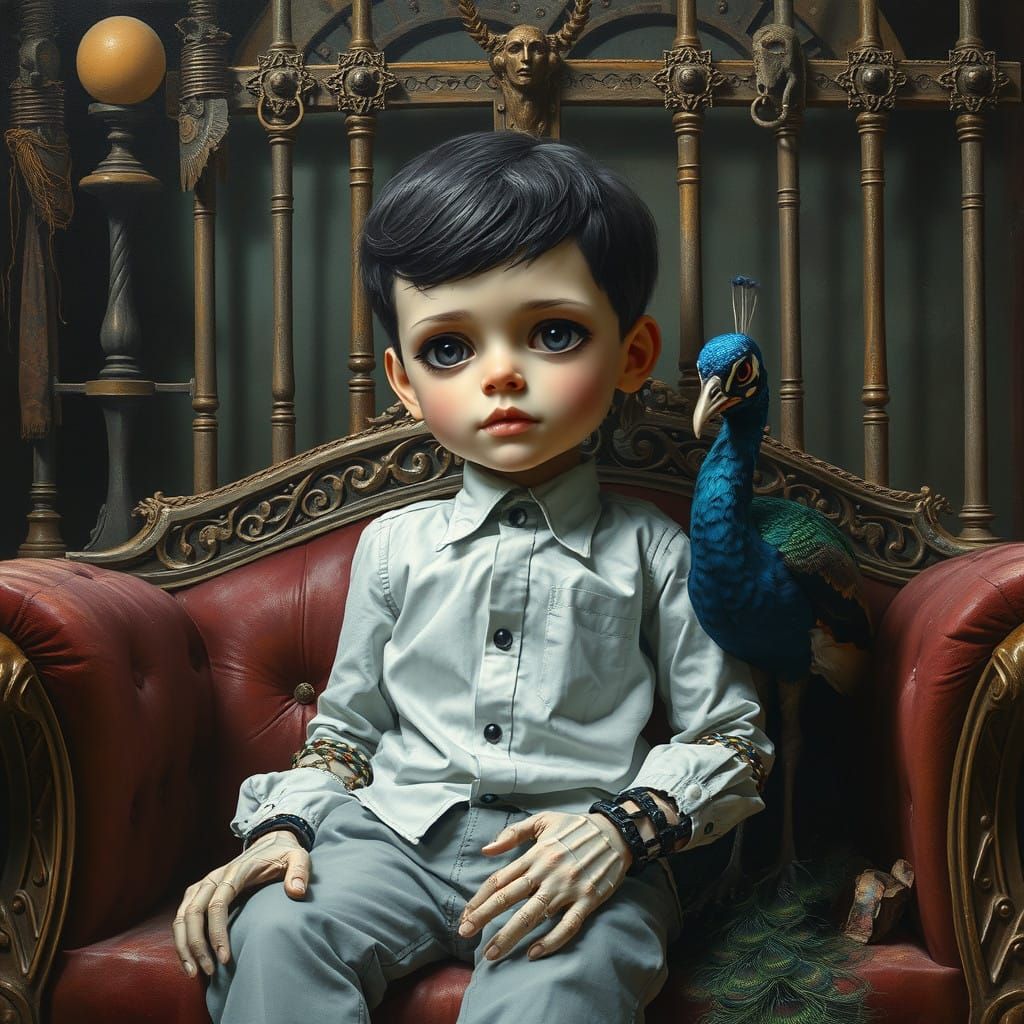 Cyberpunk Robot Doll in Desolate Jailcell