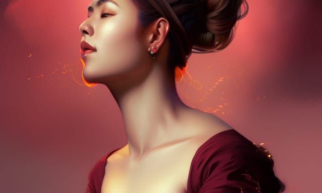 Filipina Portrait in Art Nouveau Style