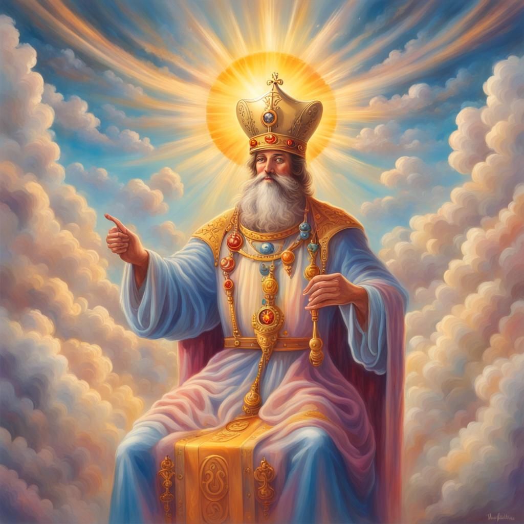 Vibrant Hierophant Tarot Card in Golden Age Style