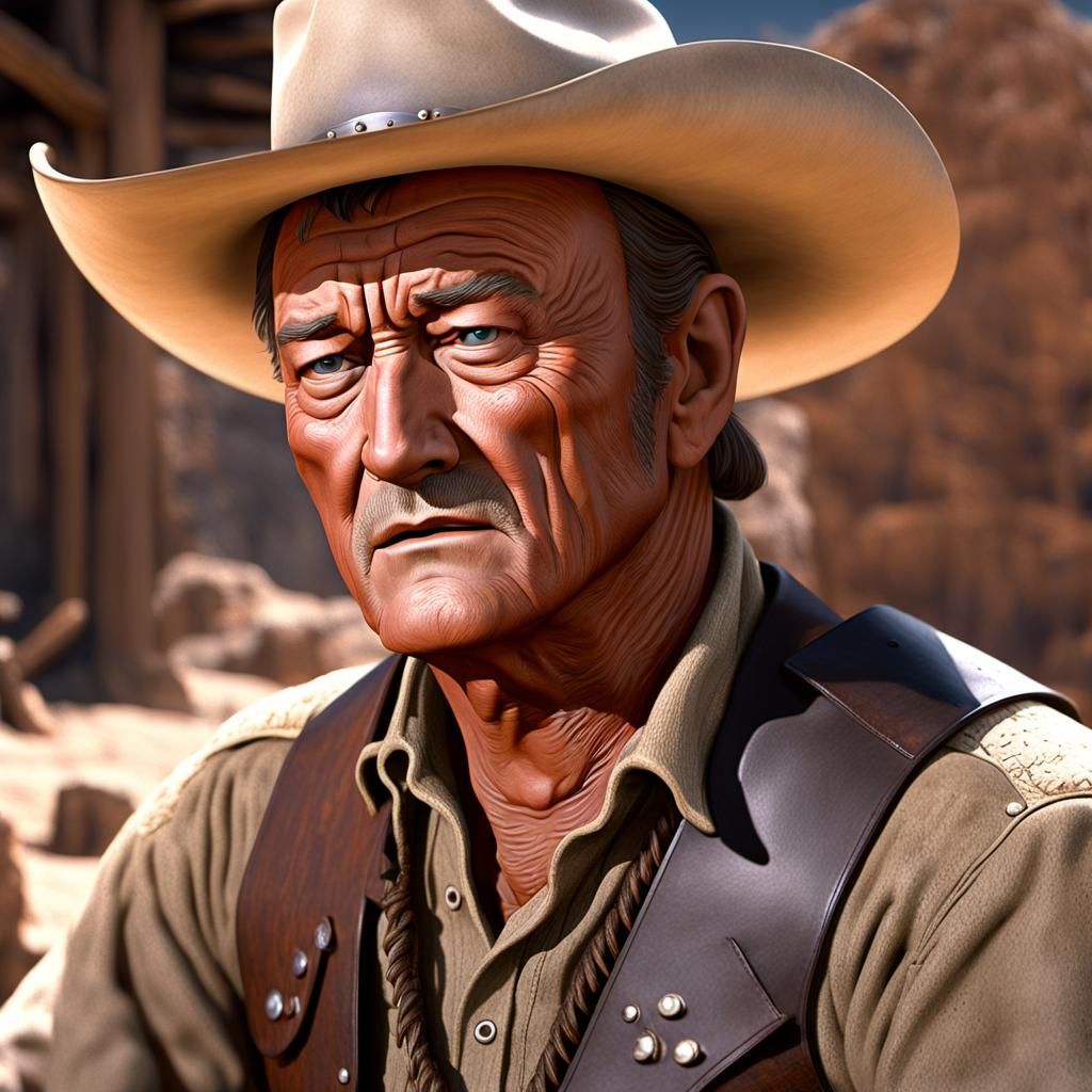 John Wayne in Chisum touch the white buffalo again scene, lighting soldiers cigar,GeForce RTX, 2TB NVMe M.2 SSD, 6TB HDD...