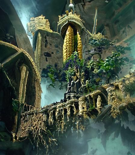 Corn Castle Mountain Landscape: Fantasy Concept Art