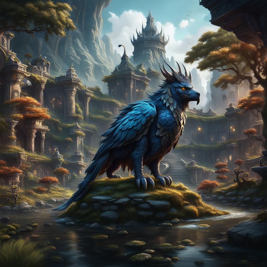 Fantastical Mythical Pet in Detailed Matte Painting