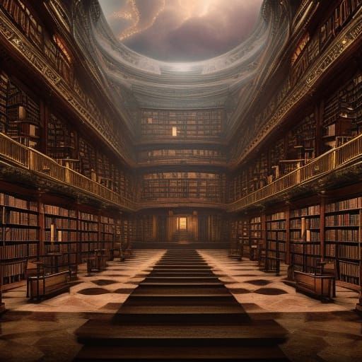 Epic Enchanted Library: Digital Matte Painting