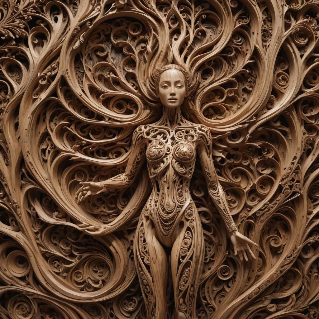 wooden humanoid figure