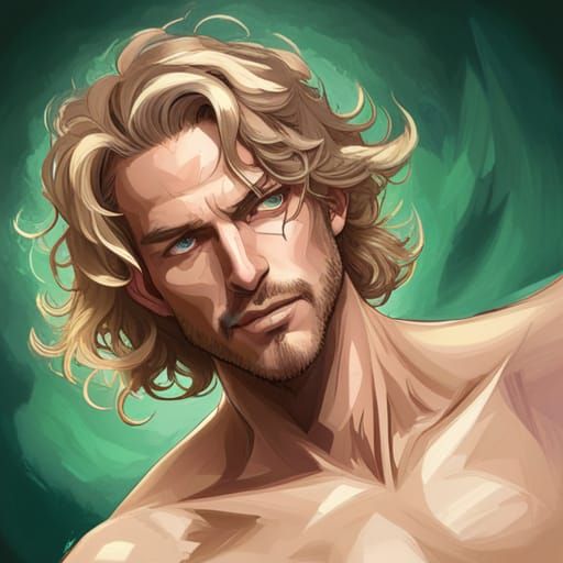 Blonde King Portrait in Hyperdetailed Digital Art Style