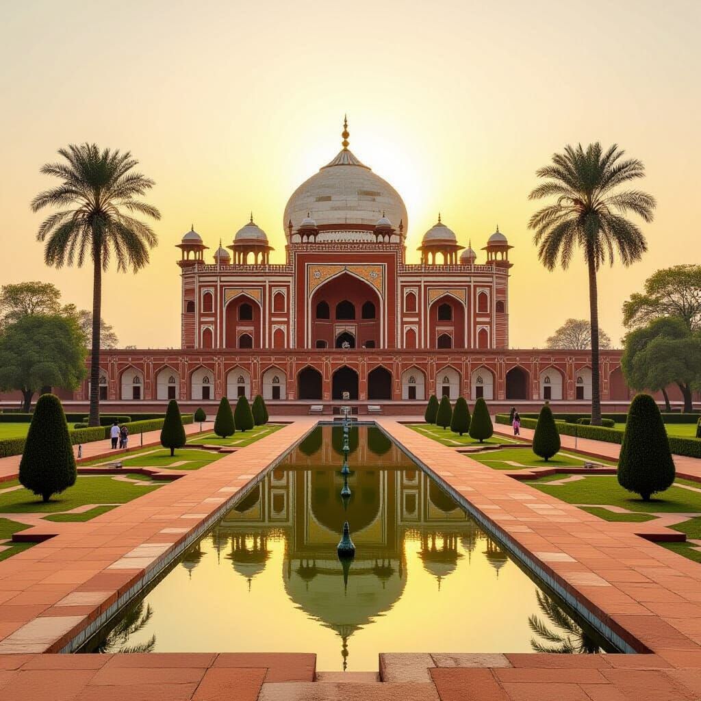 Humayun's Tomb: A Mughal Marvel in Miniature Style