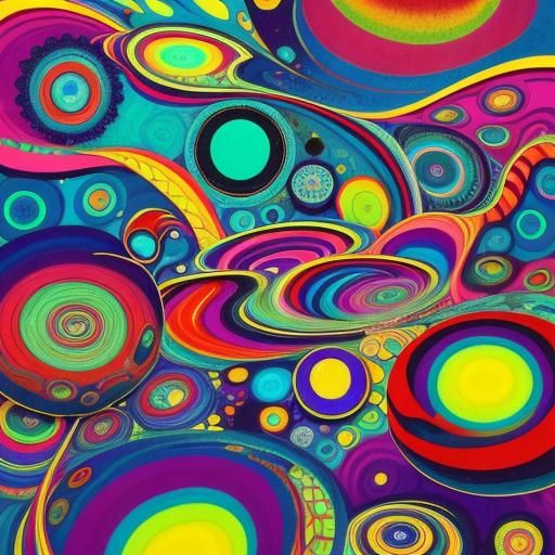 Surreal Kaleidoscopic River Reflecting Geometric Shapes