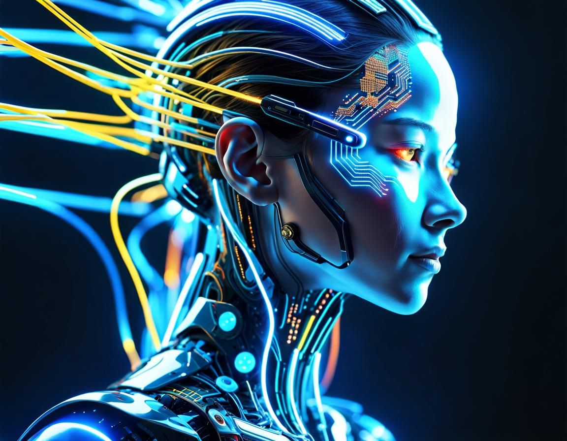Deconstructed Human Form in Cyberpunk Digital Art