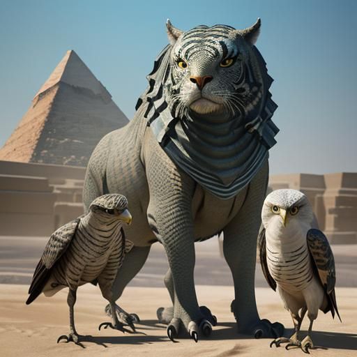 Egypt Animal Kingdom United: 3D Digital Art