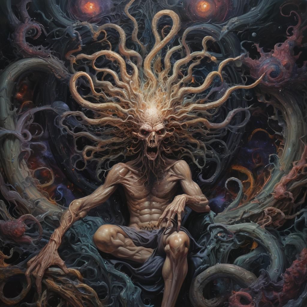 Azathoth Enthroned in Dystopian Surrealism