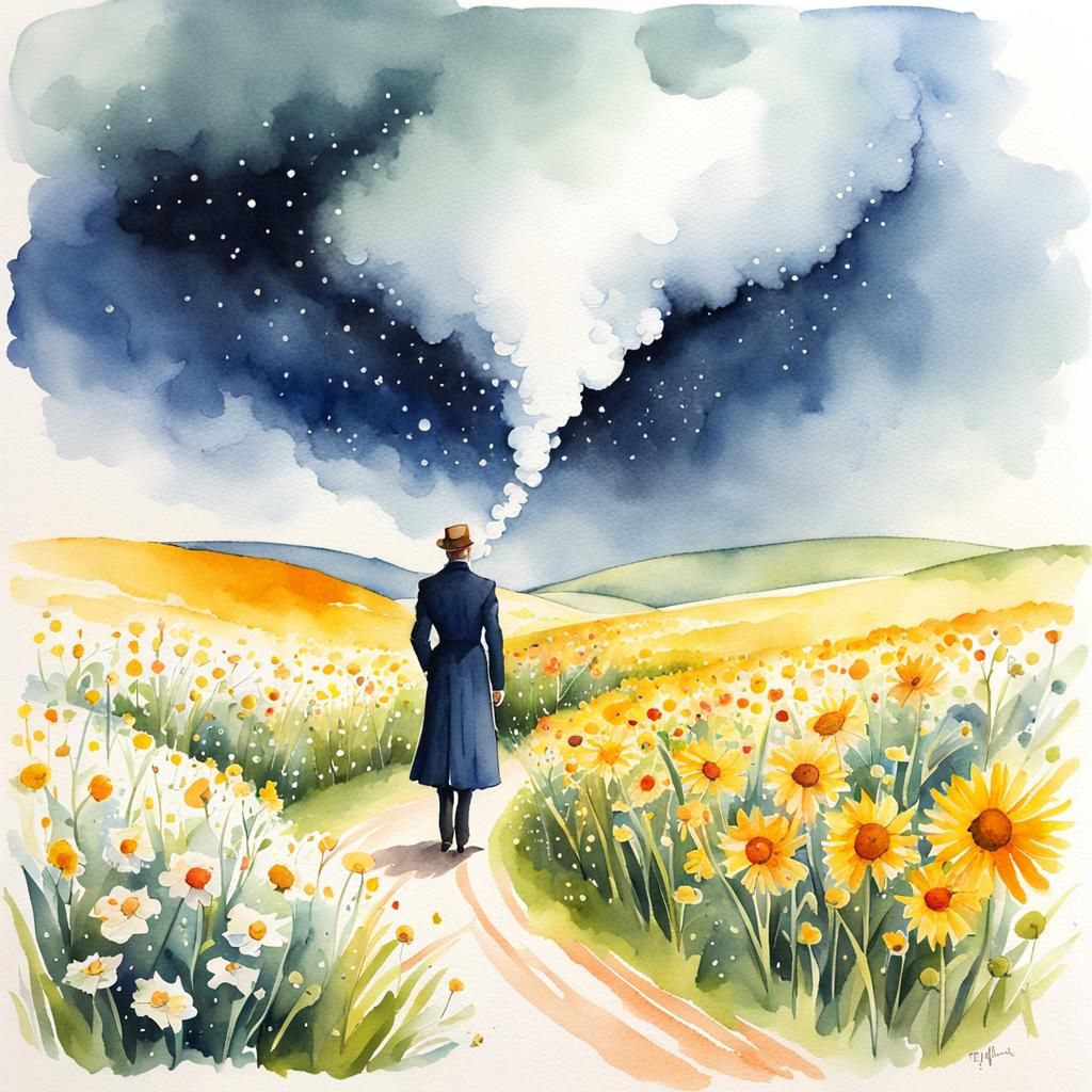 Watercolor Storybook Illustration: It Will All Blow Over