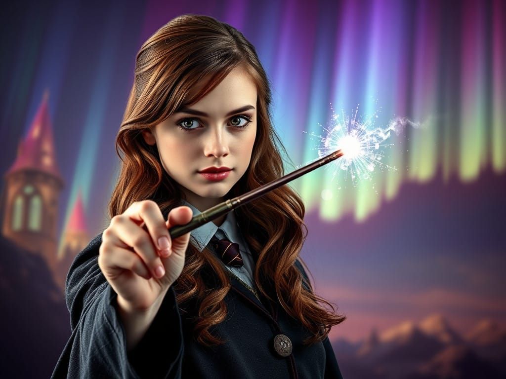 Hermione Granger in Futuristic Photorealistic Style