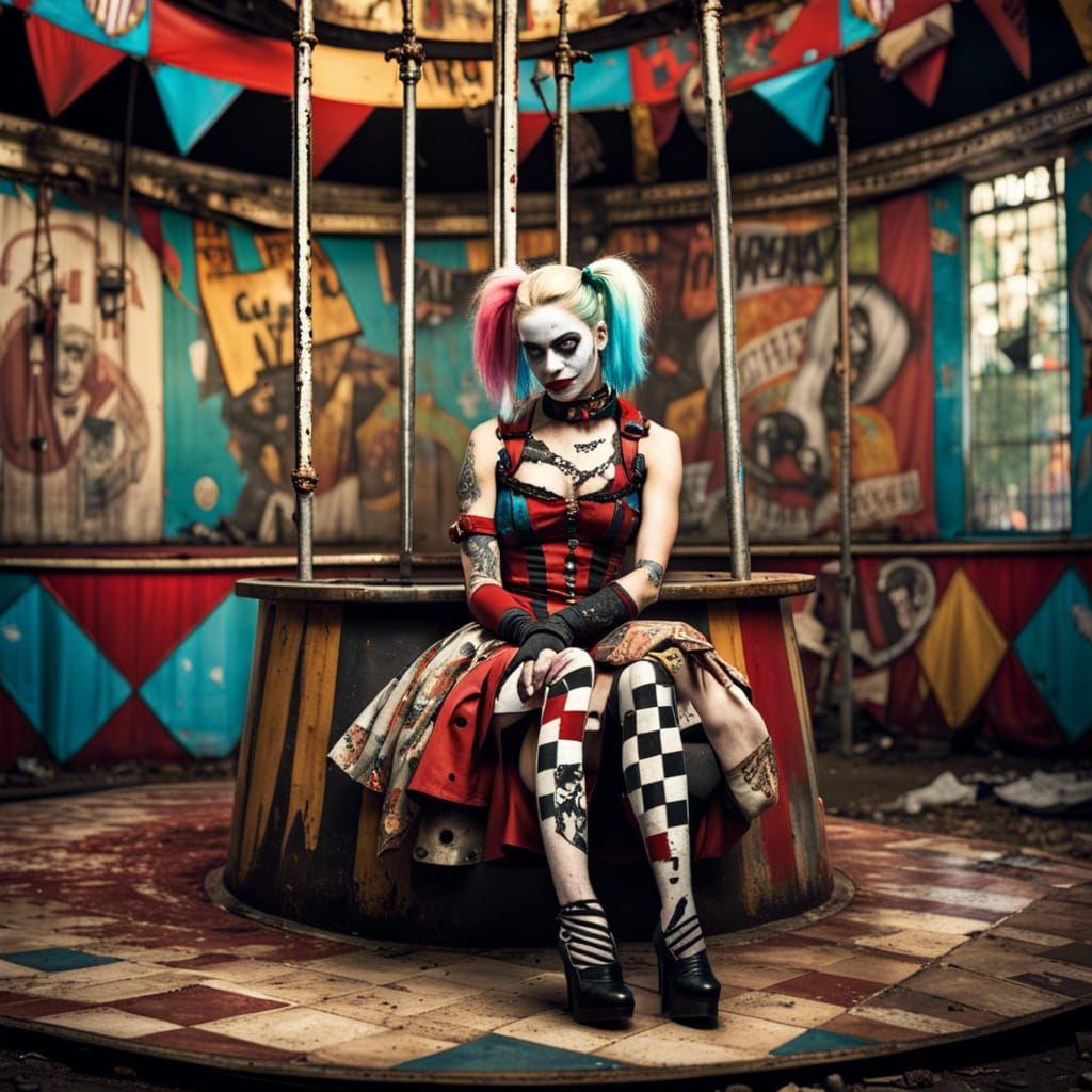 Harley Quinn in Abandoned Amusement Park Comic Art