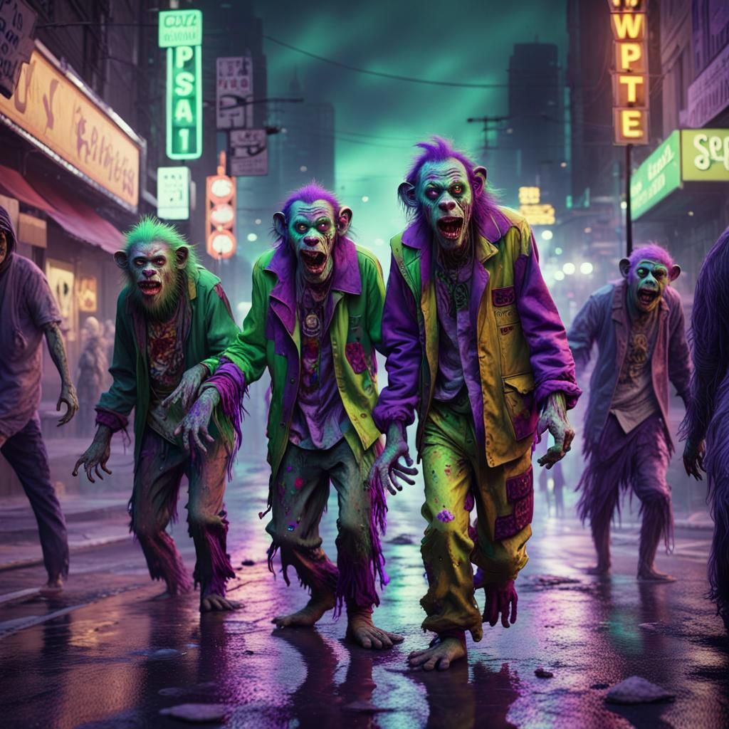 Zombie Monkey Clown Hippies: Fantasy Concept Art