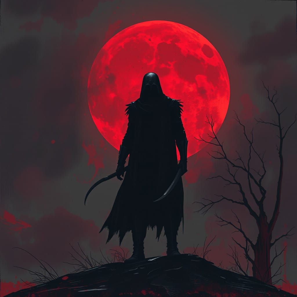 Sinister Reaper Under Blood Moon