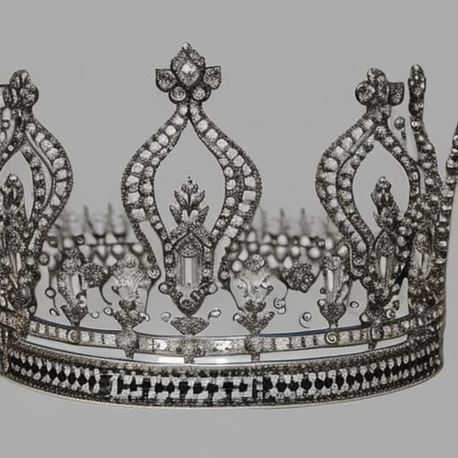 Ornate Silver Crown with Diamond Stars: Fantasy Art