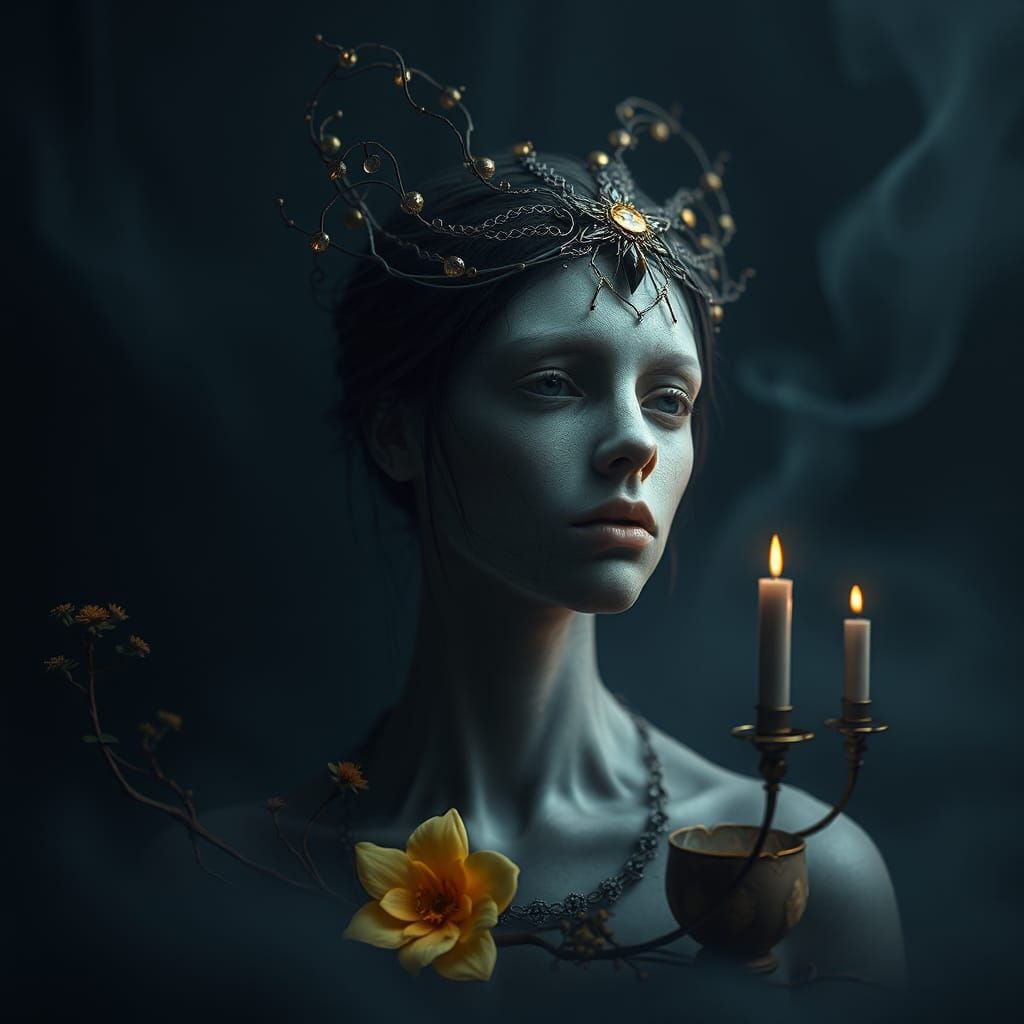 Ethereal Still Life: Human with Otherworldly Elements