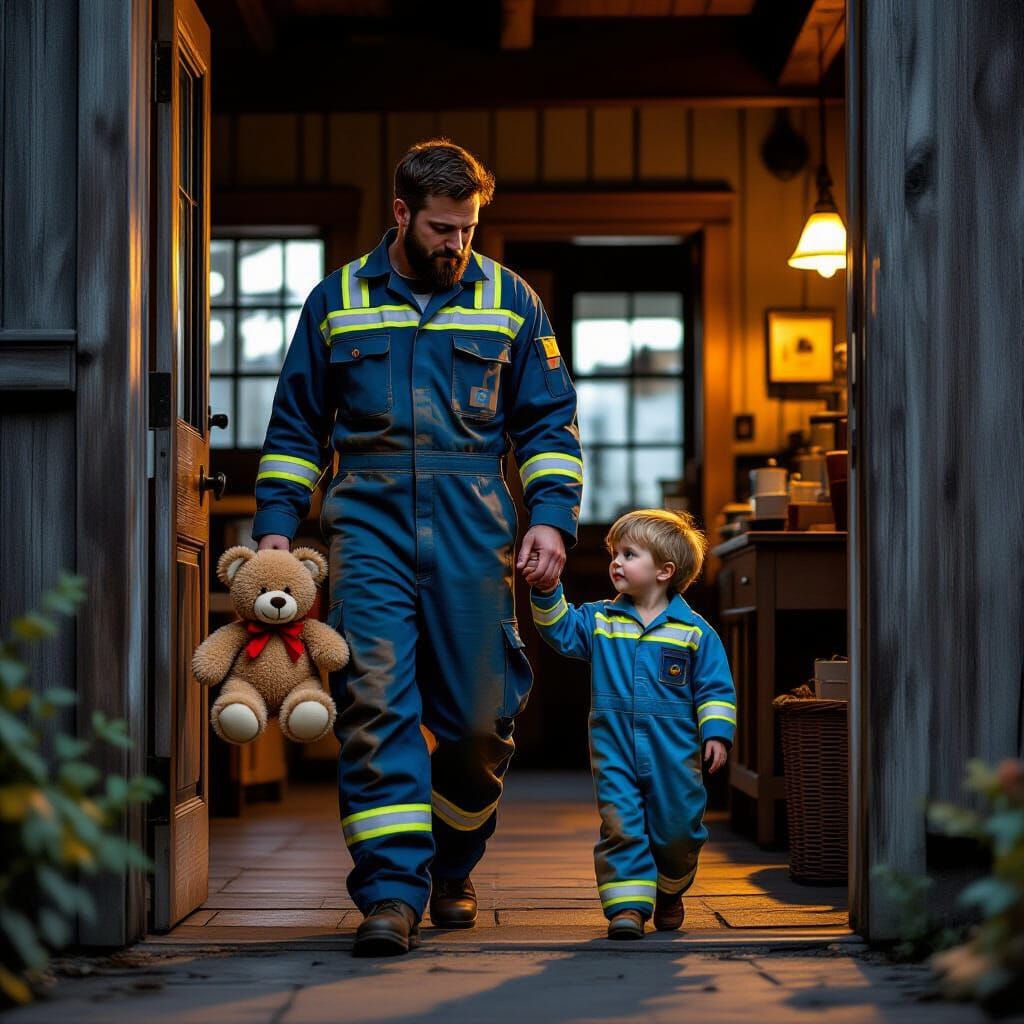 Heartwarming Father-Son Reunion in Industrial Realism