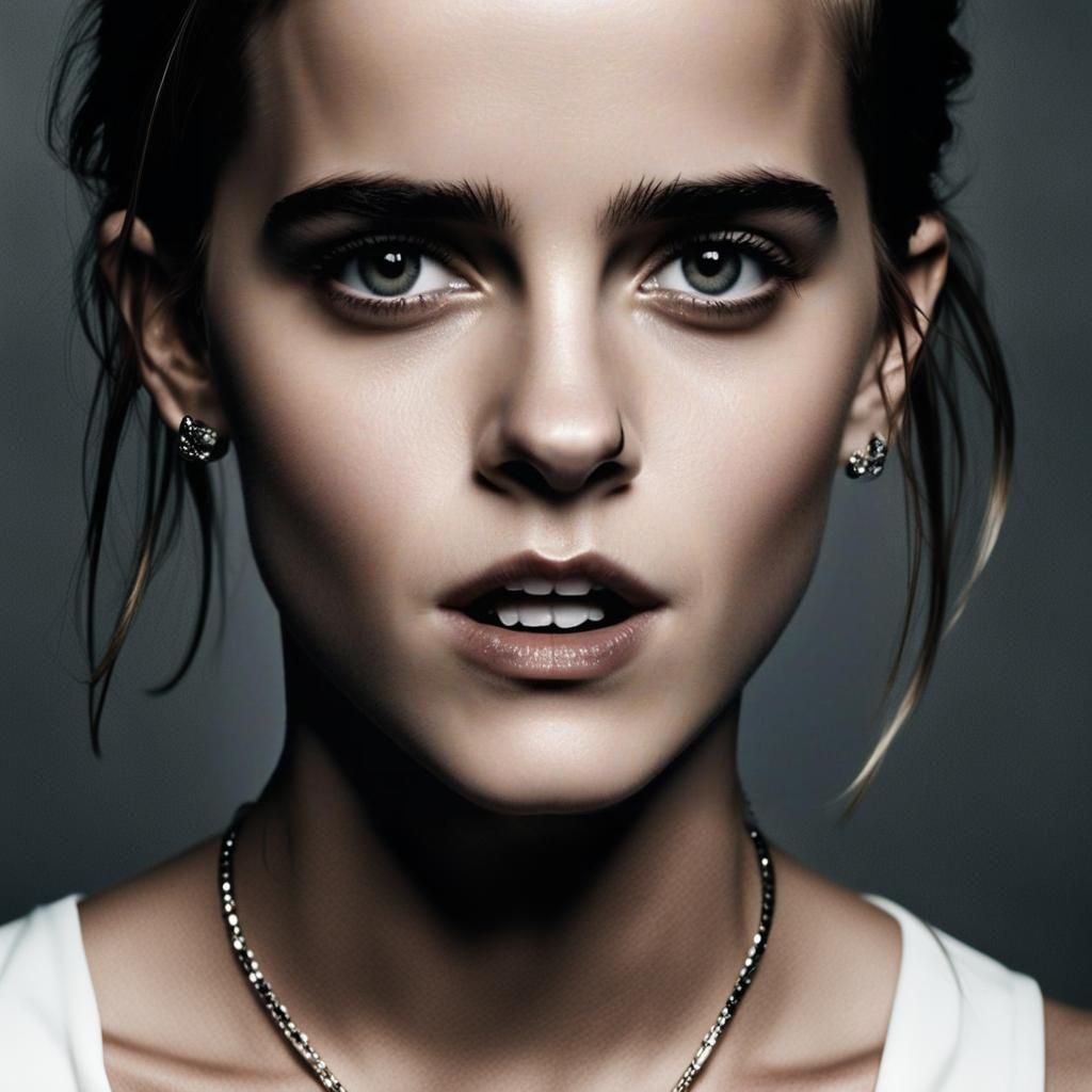 Emma Watson Portrait with Edgy Piercings
