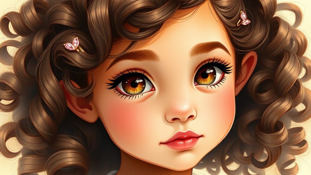 Whimsical Young Girl with Delicate Features