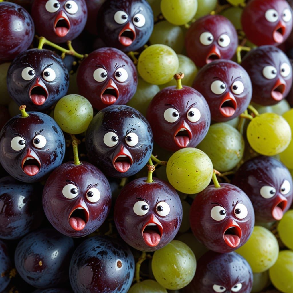 Outraged Grapes: A Humorous AI Image