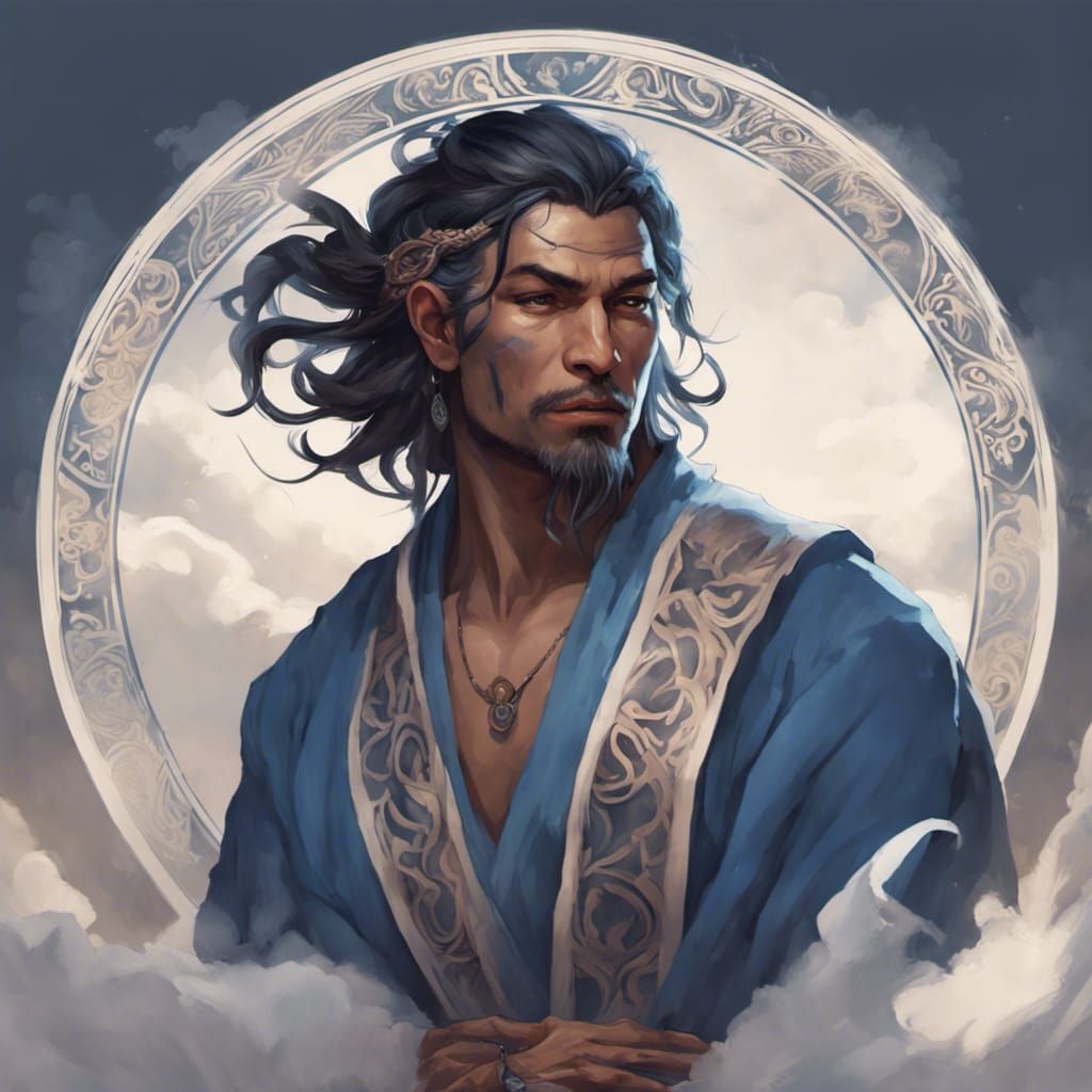 Astral Self Monk Portrait in Digital Art Style