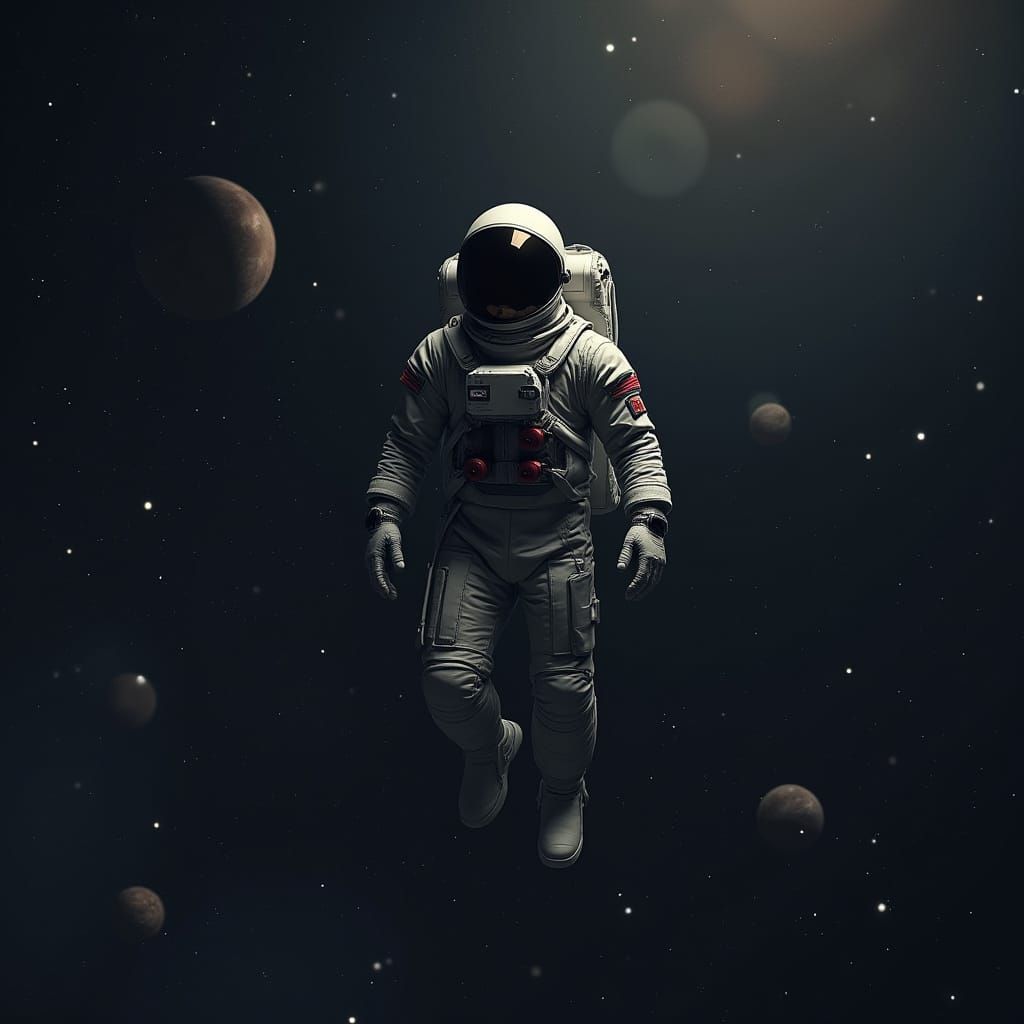 Space Explorer in Futuristic Black Suit