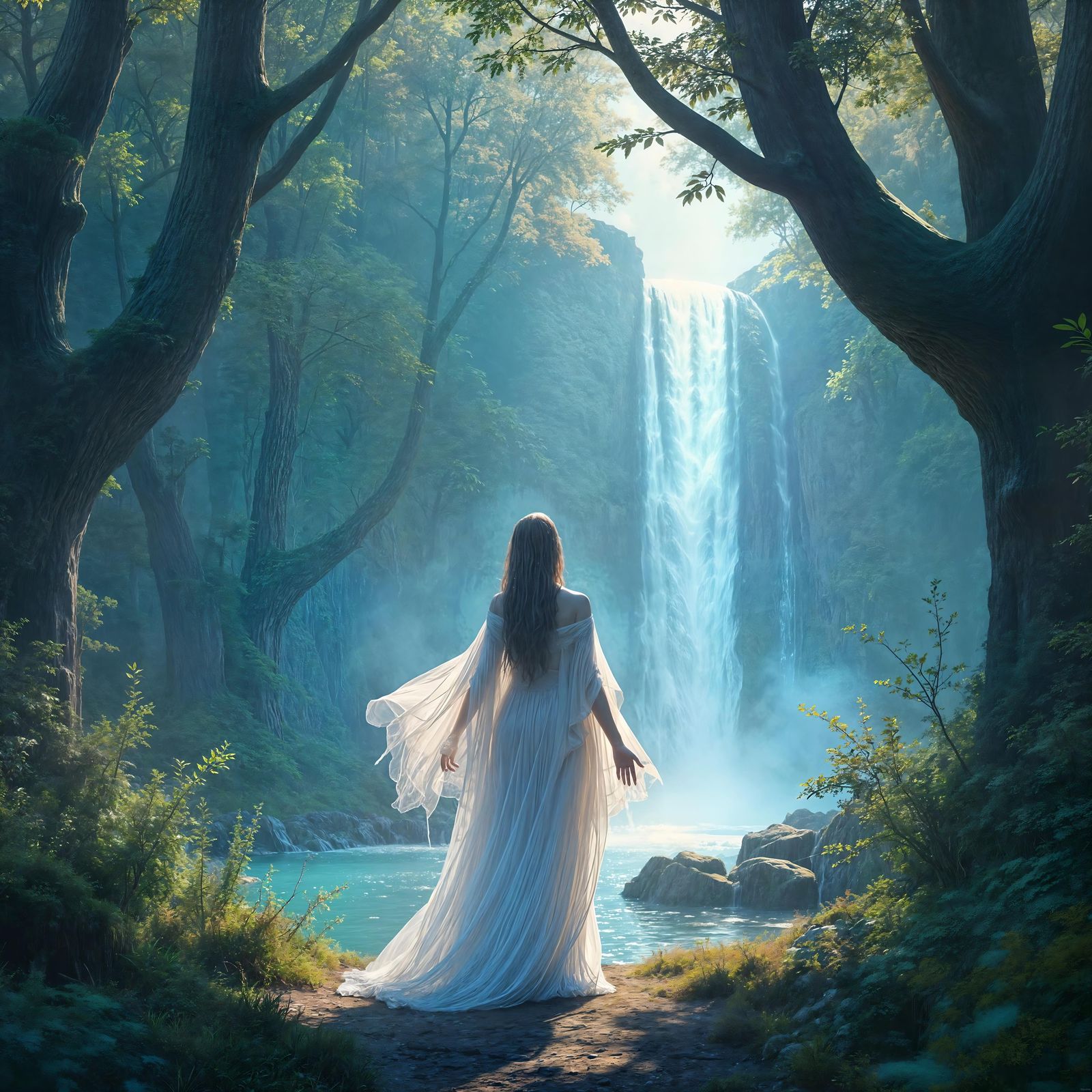 Magical Waterfall Revealed in Forest Glade