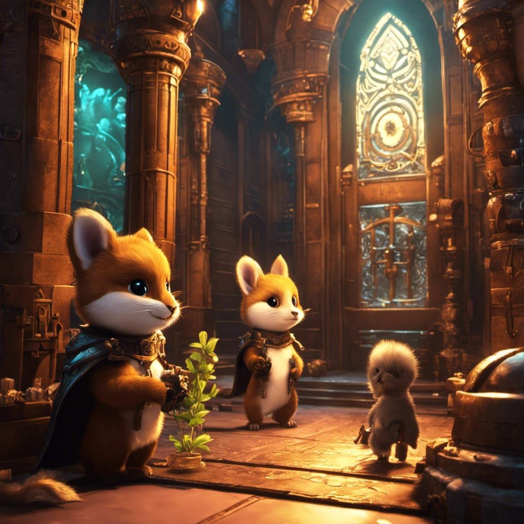 Chibi Furries Explore Hall of Infinite Doors