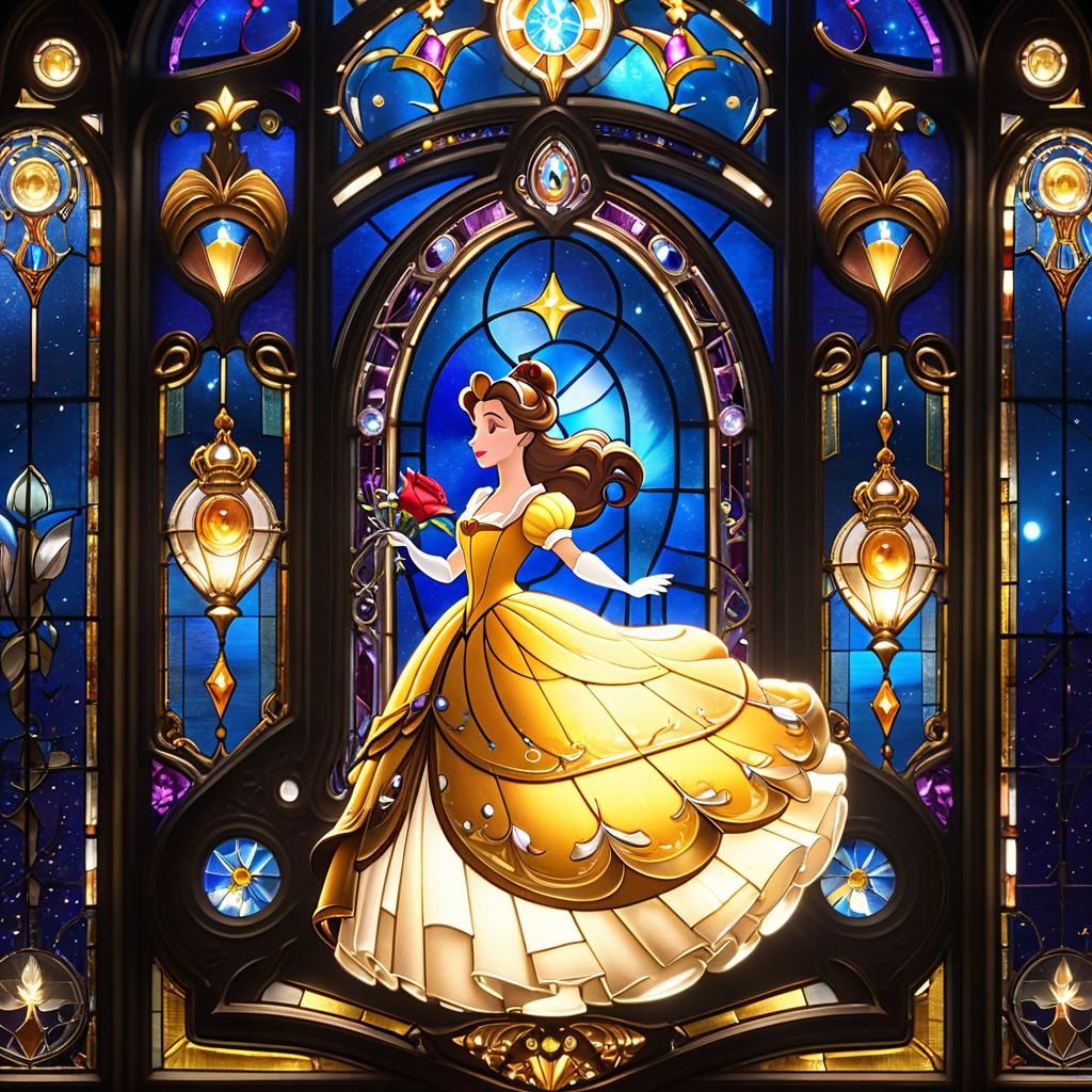 Beauty and the Beast Glass Characters in Art Deco